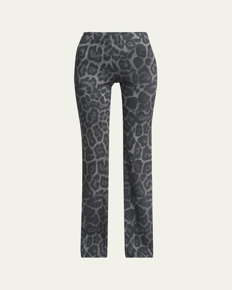 Flared Leopard Print Pants